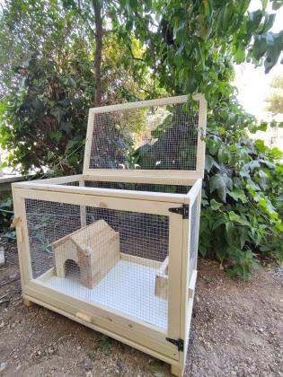 כלוב לארנב מעץ מלא חדש