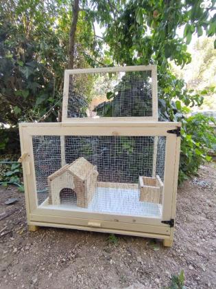 כלוב לארנב מעץ מלא חדש