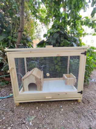 כלוב לארנב מעץ מלא חדש