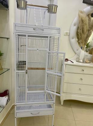 כלוב A10 לתוכים האכלת יד בצבע לבן המרייט