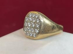 טבעת זהב 14K יהלומים נוצצת