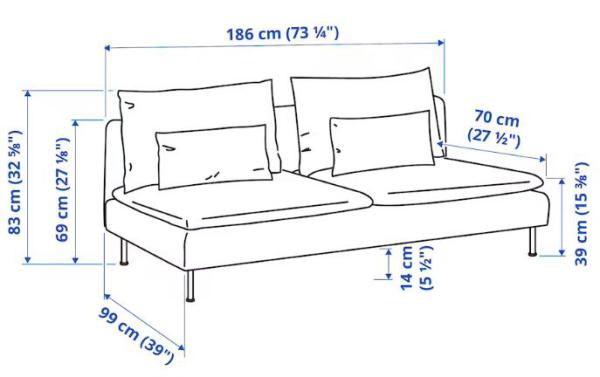 ספה מודולרית איכותית ומרווחת של איקאה