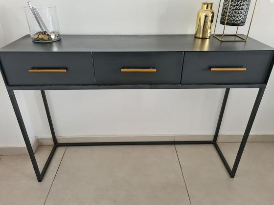 קונסולת כניסה מתכת שחורה, ידיות