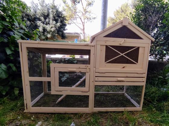 כלוב לארנבות חדש מעץ אורן