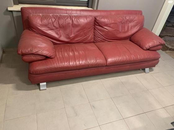 ספה תלת מושבית מעור איטלקי