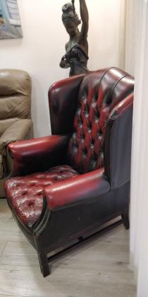 ספה דו +כורסה צ'סטרפילד עור