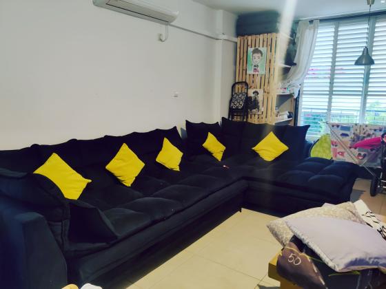 ספת וופל שחורה בד ניתן