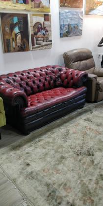 ספה דו +כורסה צ'סטרפילד עור