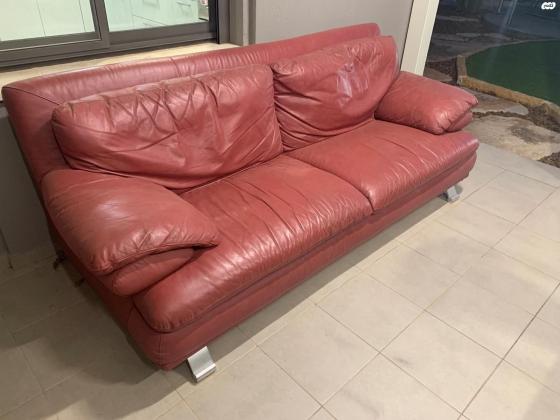 ספה תלת מושבית מעור איטלקי