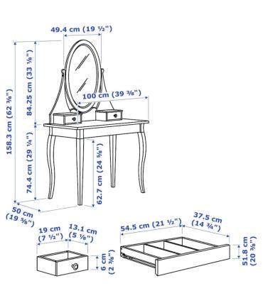 שידת איפור של איקאה במצב חדש לגמרי