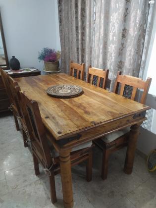 שולחן אוכל אינדונזי מעץ מלא,