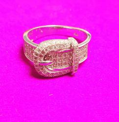 טבעת כסף 925משובץ זרקונים מידה