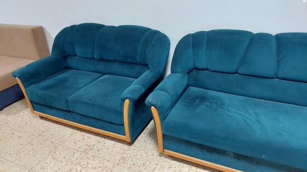 סט ספות לסלון בצבע טורקיז