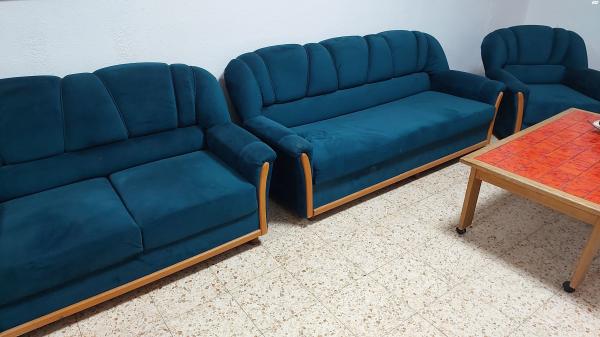 סט ספות לסלון בצבע טורקיז