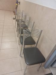 5 כסאות ניקל עם ריפוד