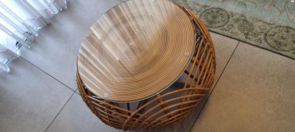 שולחן ראטן לסלון בקוטר 80מיוחד