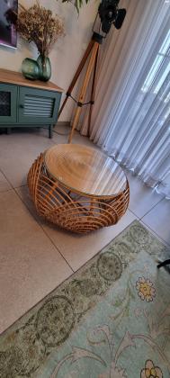 שולחן ראטן לסלון בקוטר 80מיוחד