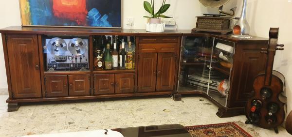 מזנון עץ עתיק שמור מאד בצורת ר גודל 2