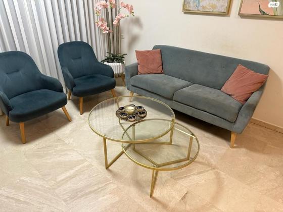 סט סלון ספה ושתי כורסאות