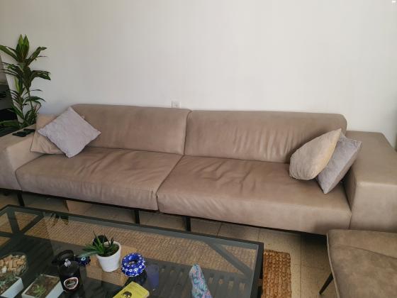 ספת עור אלקנטרה למכירה 90*320,