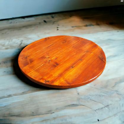 פלטת עץ אורן מלא עגולה