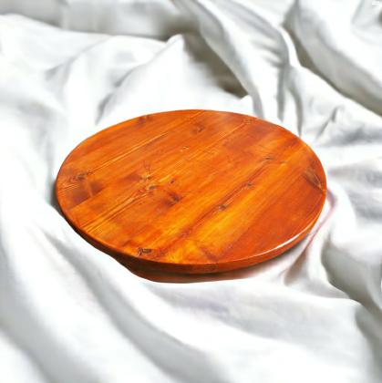 פלטת עץ אורן מלא עגולה