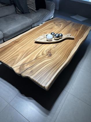 שולחן סלון עץ מלא אורך