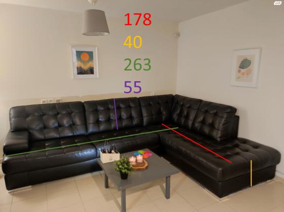 ספה מעור איטלקי איכותי ללא סימני שחיקה