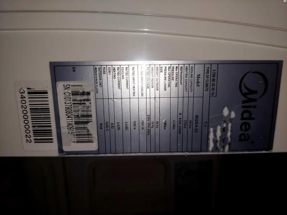 מזגן 2 כ"ס של Midea פורק עקב מעבר דירה