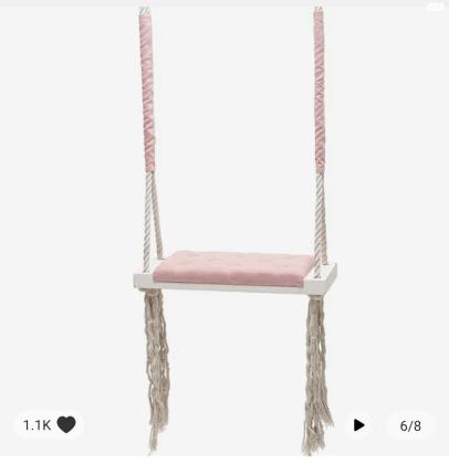 נדנדה לילדים בעיצוב נורדי בצבע