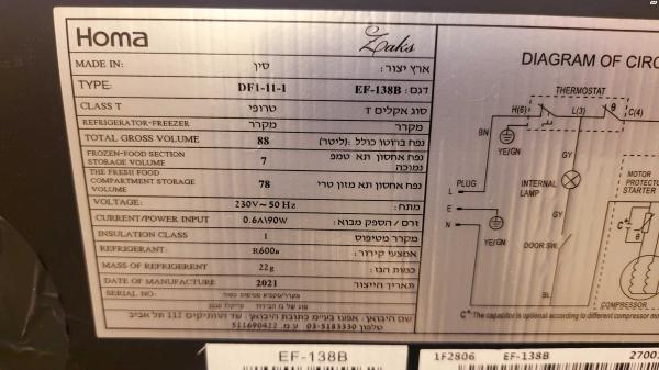 כחדשהיה בשימוש תקופה קצרה88 ליטר