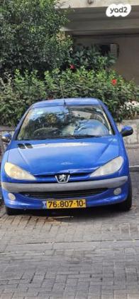 פיג'ו 206 XT ידני 1.4 (75 כ''ס) בנזין 2001 למכירה בגבעתיים