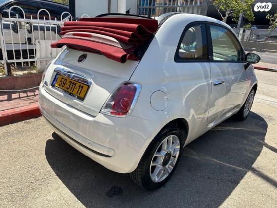 פיאט 500C Convertibile גג בד רובוטית 1.2 (69 כ''ס) בנזין 2013 למכירה בחיפה