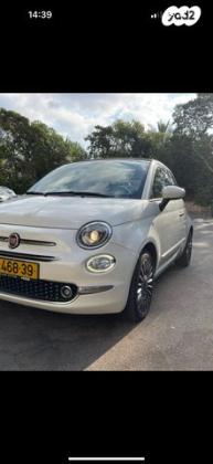פיאט 500C Lounge גג בד דואולוג'יק 1.2 (69 כ"ס) בנזין 2016 למכירה בכפר סבא