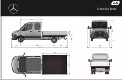 מרצדס ספרינטר מסחרי 519 L3H2 ארוך גבוה 5.2 טון אוט' דיזל 2.0 (190