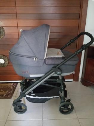 עגלת שכיבה וסל עם