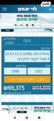 מאזדה CX-5 4X2 Luxury אוט' 2.0 (155 כ"ס) בנזין 2012 למכירה בירושלים