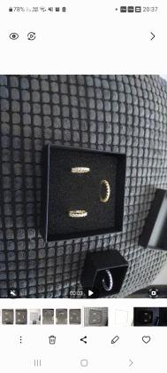 סט טבעת ועגילים אינפיניטי ציפוי זהב/לבן