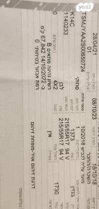 סוזוקי SX4 קרוסאובר GLX אוט' 1.4 (140 כ"ס) בנזין 2018 למכירה בראשון לציון