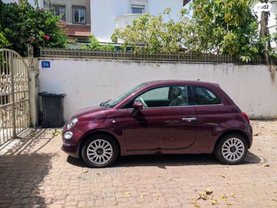 פיאט 500 Pop Star אוט' 1.2 (69 כ"ס) בנזין 2016 למכירה בתל אביב יפו