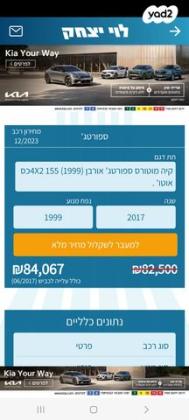 קיה ספורטז' Urban אוט' 2.0 (155 כ"ס) בנזין 2017 למכירה בחיפה