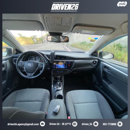 טויוטה קורולה GLI אוט' 1.6 (132 כ''ס) [2016 ואילך] בנזין 2017 למכירה בטבריה