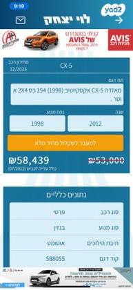 מאזדה CX-5 4X2 Executive אוט' 2.0 (155 כ"ס) בנזין 2012 למכירה בקרית אונו