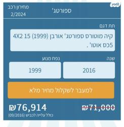 קיה ספורטז' Urban אוט' 2.0 (155 כ"ס) בנזין 2016 למכירה בנהריה