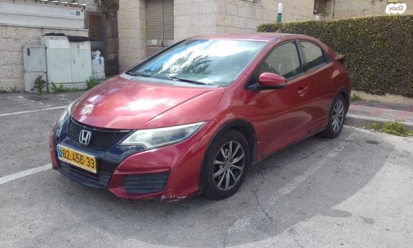 הונדה סיוויק האצ'בק החדשה Comfort ידני 1.8 (142 כ''ס) בנזין 2015 למכירה בירושלים