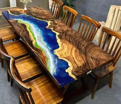 שולחן אפוקסי לפינת אוכל באוקיינוס,