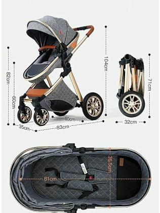 סט עגלת תינוק מתקפלת יוקרתית