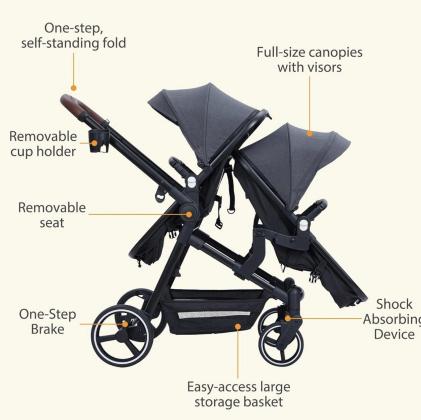 עגלת תינוק מתקפלת לתינוקות זוגיתחדשה