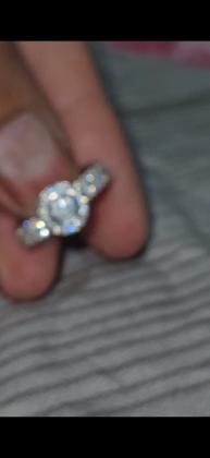 טבעת יהלומים טבעיים 14kזהב לבן