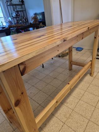 שולחן בר עבודת ידמידות:150×60 ס"מ,